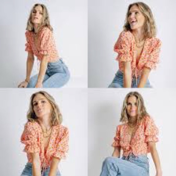 H&M NWT drawstring cinched cropped top L - Picture 10 of 10